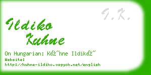 ildiko kuhne business card